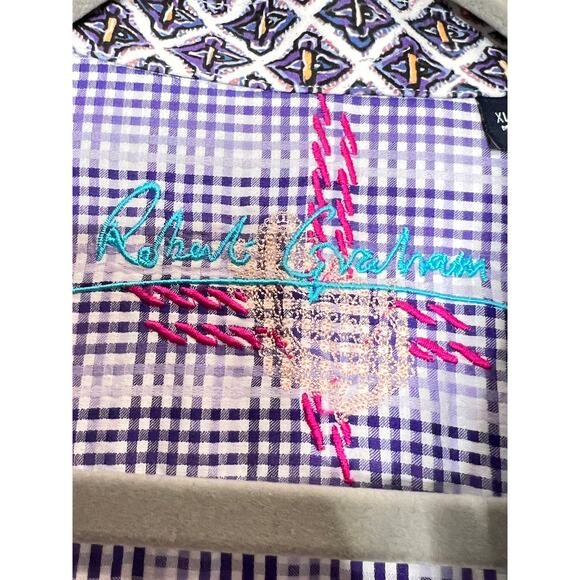 Robert Graham size XL shirt button-up flip cuffs cocktails evenings night clubs - Picture 8 of 12